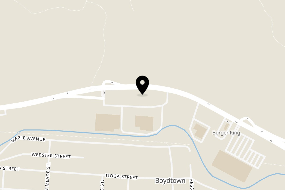 Map showing the location of La Perla Del Caribe Restaurant on 8658 PA-61 in Coal Township